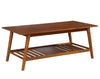 Benzara Wooden Coffee Table with Angled Legs and Open Shelf Storage, Brown