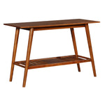 Benzara Wooden Console Table with Angled Legs and Open Shelf Storage, Brown