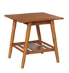 Benzara 22 inch Wooden End Table with Slatted Open Shelf, Brown