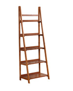 Benzara Ladder Style Wooden Bookcase with 5 Spacious Shelves, Brown