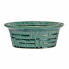 Benzara 12.5 inches Round Stoneware Bowl with Grid Design, Green