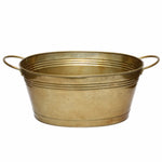 Benzara Large Gold Finish Tub with Side Handles