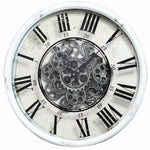 Benzara Vintage Vibe Wall Clock, White