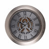 Benzara Metallic Wall Clock, Metallic Grey