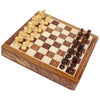 Benzara Wooden Chess Set with Felted Storage, Brown and Beige