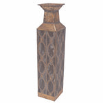 Benzara Rustic & Tan Morrocan Pierced Vase(short)