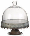 Benzara Well Designed Pedestal Plate with Glass Dome, Large