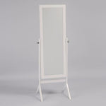 Benzara Contemporary Style Wooden Cheval Mirror, White