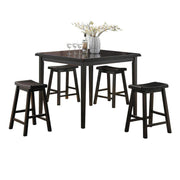 Benzara Gaucho 5 Piece Pack Counter Height Set, Black