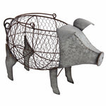 Benzara Uniquely Functional Metal Pig Basket