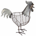 Benzara Versatile and Adorning Metal Rooster Basket