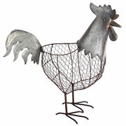 Benzara Versatile and Adorning Metal Rooster Basket