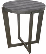 Benzara Chicly Supreme Occasional Table, Iron/Wood/Faux Leather