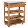 Benzara Spacious and Sturdy Kitchen Island With Marble Top, Brown
