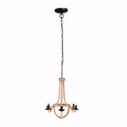 Benzara Solid Iron Spray 6 Light Chandelier, Gold and Black