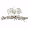 Benzara Appealing 5 Light Shaded Chandelier, White