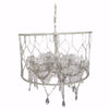 Benzara Drum Shaped Chandelier With Hanging Crystals, Silver