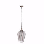 Benzara Aesthetically Designed Bloom Hanging Light Fixture, Gray