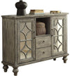 Benzara Velika Console Table With 2 Doors and 2 Drawers, Weathered Gray