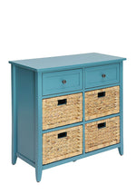 Benzara Flavius Console Table With 6 Drawers, Blue