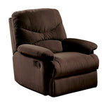 Benzara Arcadia Microfiber Glider Recliner, Chocolate Brown