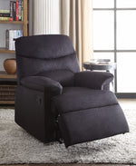 Benzara Arcadia Relaxing Recliner in Black Woven Fabric