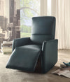 Benzara Raff Recliner (Power Motion), Blue Leather Aire
