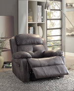 Benzara Ashe Recliner , Gray   Microfiber