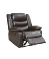 Benzara Fede Recliner , Espresso Top Grain Leather Match