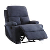 Benzara Rosia Comfy Recliner , Blue Linen