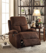 Benzara Rosia Snug Recliner , Chocolate Linen