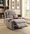 Benzara Rosia Homely Recliner , Gray Linen