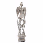 Benzara Elegantly Designed Metal & Resin Angel Statue, White