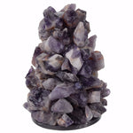 Benzara Bold and Striking Quartz Stone Candle Holder , Purple