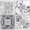 Benzara Wood & Glass Old Style Photo Frames, White and black, Set of 4