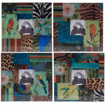 Benzara Modish Glass and MDF Photo Frames, Multicolor, Set of 4