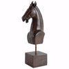 Benzara Intriguingly Classic Horse Head on Stand , Brown