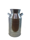 Benzara Countryside Galvanized Metal Milk Can Shape Pitcher, Gray