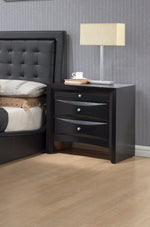 Benzara Contemporary 2 Drawer Wood  Nightstand by Ireland , Black