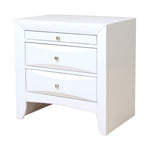 Benzara Contemporary 3 Drawer Wood  Nightstand by Ireland, White