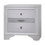 Benzara Stylish 3 Drawers Wood Nightstand by Naima , White