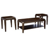 Benzara Docila 3Pc Pack Coffee/End Table Set, Walnut