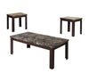 Benzara Carly Coffee/End Table Set, Cherry Brown, Pack of 3 Piece