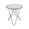 Benzara Valora End Table, Frosted Glass & Champagne