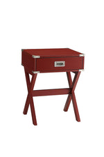 Benzara Babs End Table, Red