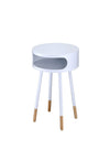 Benzara Wooden Round End Table with Open Storage Compartment, White