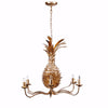 Benzara Pineapple Shape 6 Light Chandelier, Gold