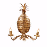 Benzara Beautifully Sculpted Iron Pineapple Wall Sconce, Gold