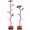 Benzara Amazing Flower Candle Holders, Set of 2, Red