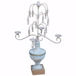 Benzara Wooden Chandelier Candle Holder, Blue